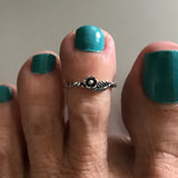 Sterling Silver Rose with Leaf Toe Ring