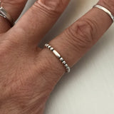 Sterling Silver Beads and Bars Ring, Stackable Ring, Dainty Ring, Silver Ring