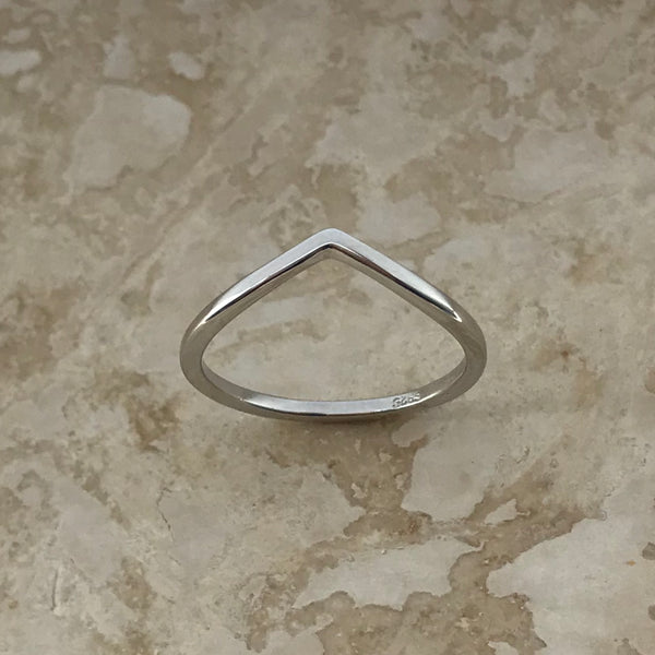 Sterling Silver Plain V Shape Ring, Silver Ring, Chevron Ring, Stackable Ring