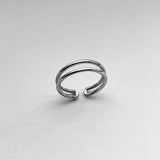 Sterling Silver Adjustable Double Band Toe Ring, Boho Ring, Silver Ring, Silver Band