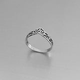 Sterling Silver Chevron Filigree Ring, Silver Ring, V Shape Ring