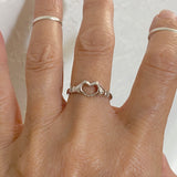 Sterling Silver Heart Hands Claddagh Ring, Silver Ring, Heart Ring, Hand Ring, Love Ring