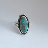Sterling Silver Boho Genuine Turquoise Ring, Silver Ring, Statement Ring, Boho Ring
