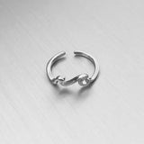 Sterling Silver Little Waves Toe Ring, Silver Rings, Pinky Ring