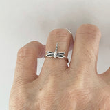 Sterling Silver Little Dainty Dragonfly Ring, Silver Ring, Spirit Ring, Boho Ring