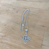 Sterling Silver Celtic Necklace, Silver Necklace, Boho Necklace, Knot Necklace