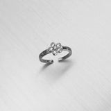 Sterling Silver CZ Plumeria Toe Ring, Flower Ring, Hawaii Ring, Silver Ring, Boho Ring