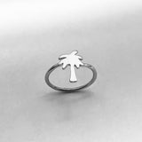 Sterling Silver High Polish Palm Tree Ring, Tree Ring, Silver Ring, Beach Ring