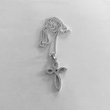 Sterling Silver Unisex Intertwined Cross Necklace, Silver Necklace, Religious Necklace