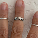 Sterling Silver Marching Elephant Toe Ring, Silver Ring, Rings