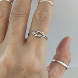 Sterling Silver Dainty Knot Ring, Love Knot Ring, Silver Ring, Boho Ring
