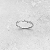 Sterling Silver Braided CZ Ring, Silver Ring, Braided Ring, Stackable Ring