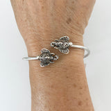 Sterling Silver Elephant Buddies Cuff Bracelet, Silver Bracelet, Elephant Bracelet, Elephant Bangle