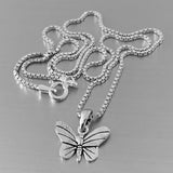 Sterling Silver Small Butterfly Necklace, Boho Necklace, Silver Necklace