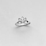 Sterling Silver Lotus Ring, Flower Ring, Silver Rings, Boho Ring, Stackable Ring