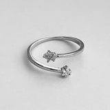 Sterling Silver Wraparound Tiny CZ Star Ring, Delicate Ring, Silver Ring, Boho Ring