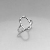 Sterling Silver Large Open Oval Ring, Circle Ring, Boho Ring, Silver Ring, Halo Ring