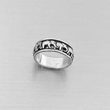 Sterling Sterling Marching Herd of Elephants Ring, Spinner Ring, Silver Ring, Good Luck Ring