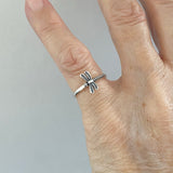 Sterling Silver Sideway Dragonfly Ring, Dainty Ring, Silver Ring, Spirit Ring, Boho Ring
