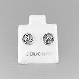 Sterling Silver Triskelion Earrings, Triskele Earrings, Silver Earrings, Stud Earrings