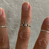 Sterling Silver Eye Toe Ring, Religious Ring, Silver Ring