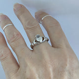 Sterling Silver Medium Claddagh Ring, Friendship Ring, Heart Ring, Irish Ring, Silver Ring