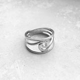 Sterling Silver Wave Ring, Silver Ring, Boho Ring, Statement Ring