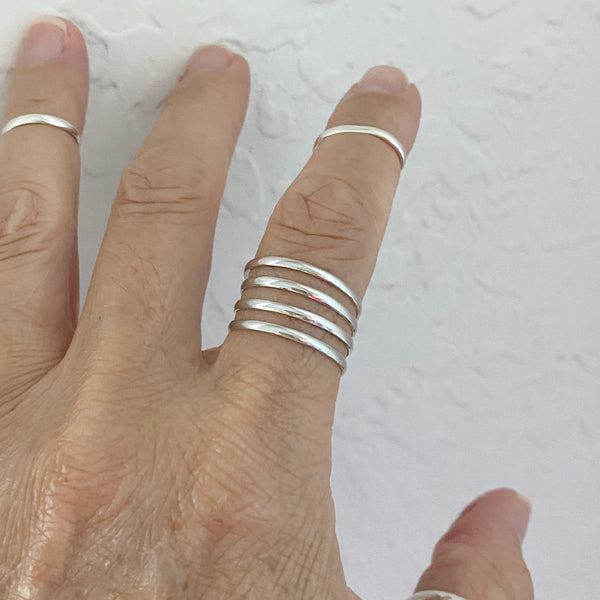 Sterling Silver Spring Swirl Ring, Boho Ring, Silver Ring, Silver Band ...