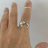 Sterling Sterling Kissing Elephant Ring, Silver Rings, Elephant Ring