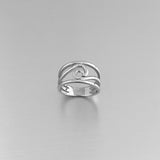 Sterling Silver Wave Ring, Silver Ring, Boho Ring, Statement Ring