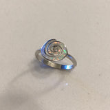Sterling Silver Spiral White Lab Opal Ring, Swirly Ring, Boho Ring, Silver Ring