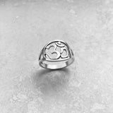 Sterling Silver Round OM Sign Ring, Silver Ring, Yoga Ring, Boho Ring, OM Ring