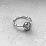 Sterling Silver Round CZ Ring, Silver Ring, Wedding Ring, Engagement Ring