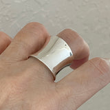 Sterling Silver Statement Concave Ring, Silver Band, Silver Ring, Boho Ring
