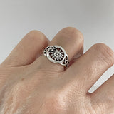 Sterling Silver Happy Sun and Moon Ring with Celtic, Silver Ring, Triquetra Ring, Moon Ring, Celestial Ring, Sunshine Ring