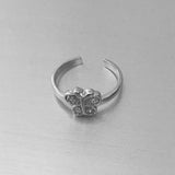 Sterling Silver CZ Butterfly Toe Ring, CZ Ring, Silver Ring, Spirit Ring