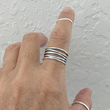 Sterling Silver Wide Band Wrapped Ring, Silver Rings, Boho Ring, Silver Band