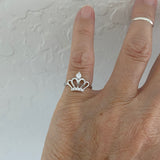 Sterling Silver CZ Crown Toe Ring, CZ Ring, Silver Ring, Boho Ring