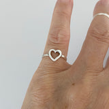 Sterling Silver Adjustable Heart Toe Ring, Silver Rings, Love Ring