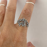 Sterling Silver Bunch of Lillies Ring, Flower Ring, Silver Rings, Lily Ring