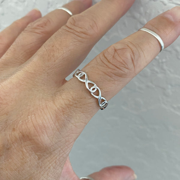Sterling Silver Wraparound Infinity Ring, Silver Ring, Love Ring, Forever Ring