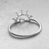 Sterling Silver Waves and Sunset Ring, Silver Ring, Wave Ring, Sun Ring