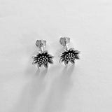 Sterling Silver Large Sunflower Earrings, Sun Earrings, Silver Earrings, Stud Earrings, Flower Earrings