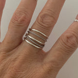 Sterling Silver 5 Band Rings, Silver Rings, Silver Bands, Statement Ring