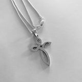 Sterling Silver Unisex Intertwined Cross Necklace, Silver Necklace, Religious Necklace