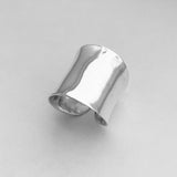 Sterling Silver Concave Cuff Ring, Statement Ring, Boho Ring, Silver Band, Silver Ring