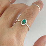 Sterling Silver Small Simple Oval Genuine Turquoise Ring, Silver Ring, Turquoise Stone Ring, Boho Ring