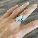 Sterling Silver Etched Oval White Lab Opal Ring, Silver Ring, Statement Ring, Opal Ring