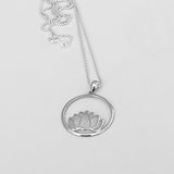 Sterling Silver Lotus Necklace, Silver Necklace, Flower Necklace, Boho Necklace