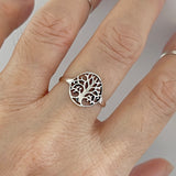 Sterling Silver Small Tree of Life Ring, Silver Ring, Tree Ring, Dainty Ring, Leaf Ring